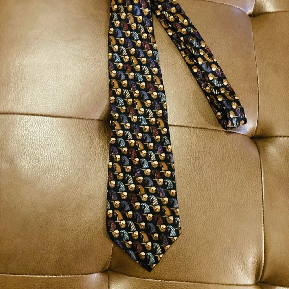 Men’s Guy Laroche Paris Designer Monsieur Tie Horses Necktie